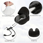 Experience Ultimate Comfort with Our Memory Foam Hooded U-Shaped Travel Pillow - Perfect for Airplane, Office, Car, and Home Naps!
