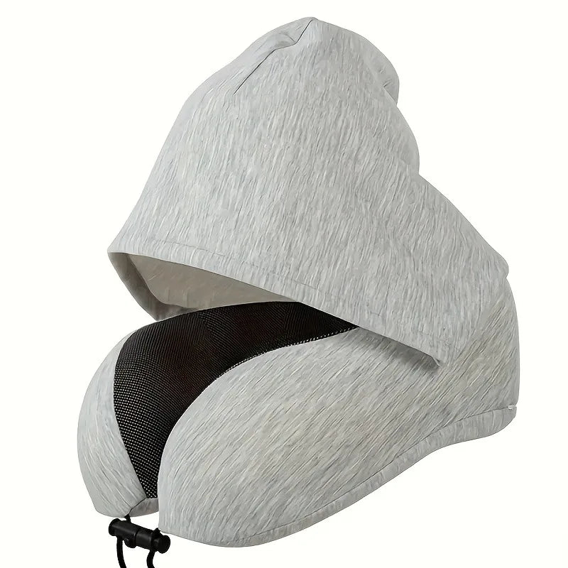 Experience Ultimate Comfort with Our Memory Foam Hooded U-Shaped Travel Pillow - Perfect for Airplane, Office, Car, and Home Naps!
