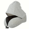 Experience Ultimate Comfort with Our Memory Foam Hooded U-Shaped Travel Pillow - Perfect for Airplane, Office, Car, and Home Naps!